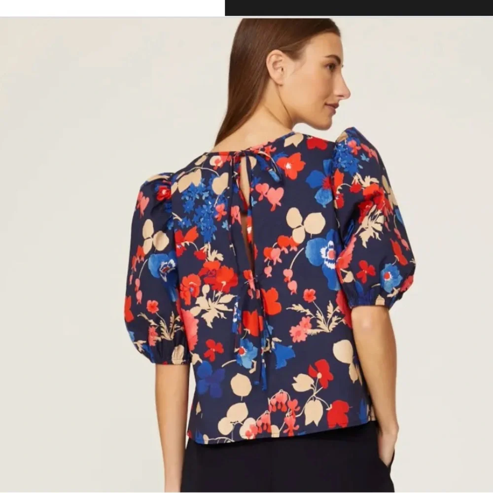 Peter Som Sz 8 floral short sleeve top $255 - Picture 2 of 4
